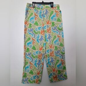 Talbots Cropped/Capri Pants Women's Size 10 Multicolor Paisley  Floral Stretch